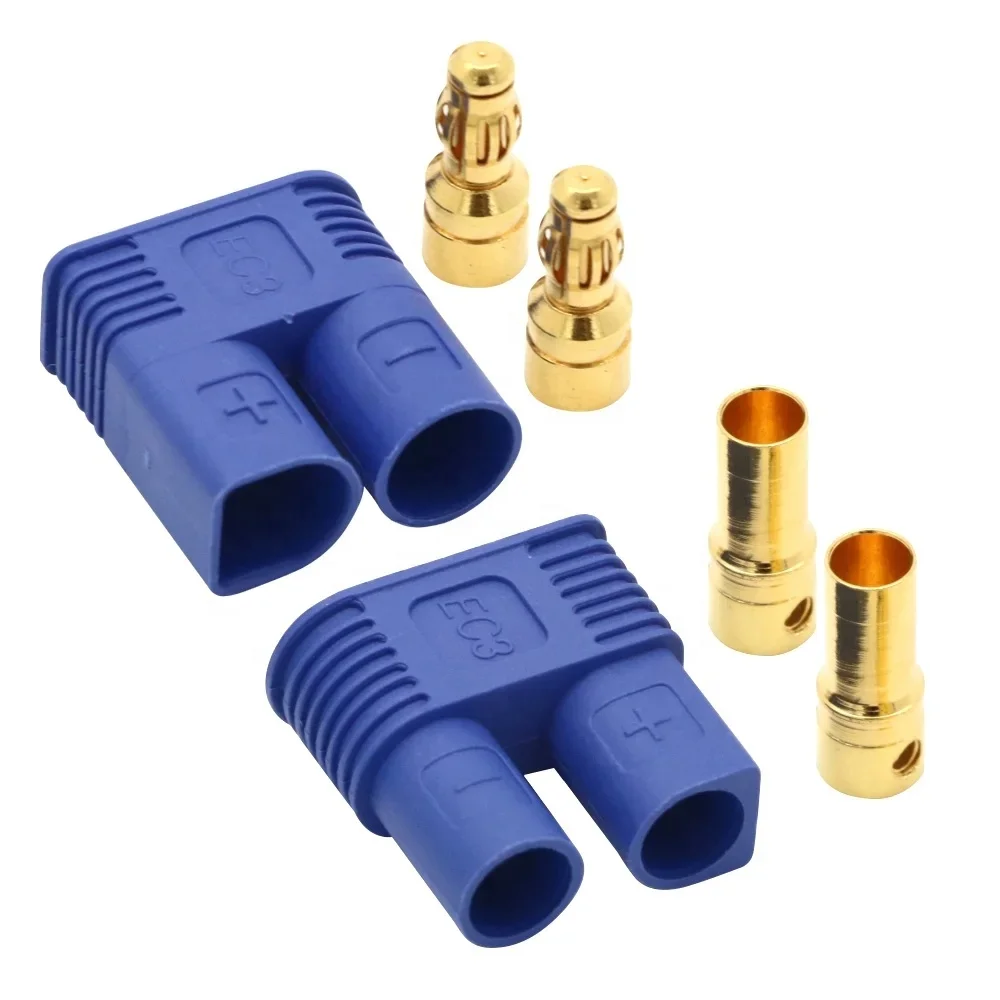 Ec3 3.5mm Gold Plating Banana Plug Bullet Connector For Rc Lipo Battery ...