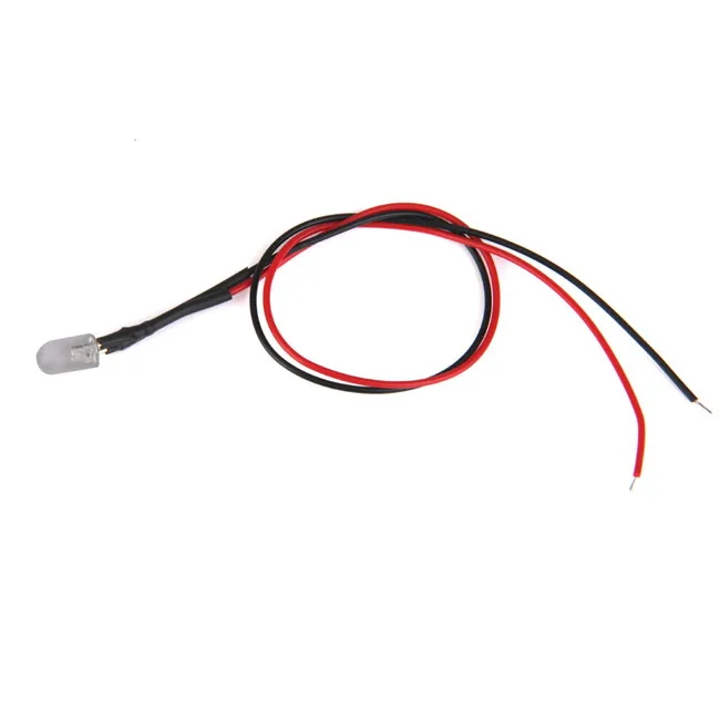 Small bulb 3V 5V 12V 5MM LED Diode Light Clear 20cm Cable Pre Wired With Plastic Holder