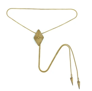 Customized Men's Gold Bolo Tie 316L Stainless Steel with 18K PVD Anti-Fade for Anniversary Occasions