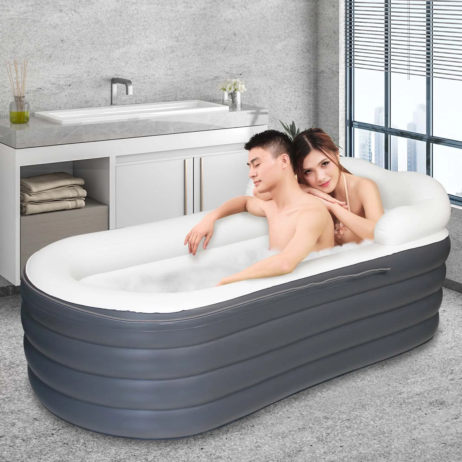 Inflatable Bathtub for Adults Spa Bathtub Foldable Portable Bathtub Blow up Bath Tub