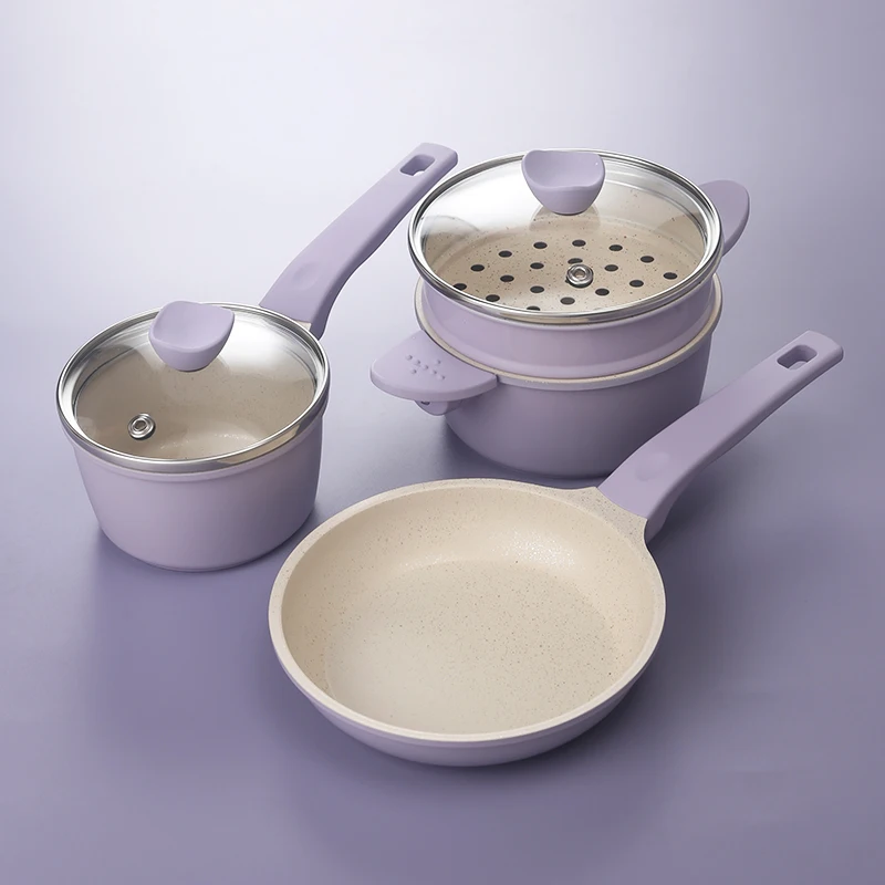 Mini Nonstick Cookware Home Kitchenware Pots Pan Set with Sauce Pan Frying Pans Cooking Pots Mini Series Cooking Sets