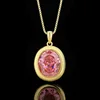 Ice Flower cut deep pink diamond pendant with chain