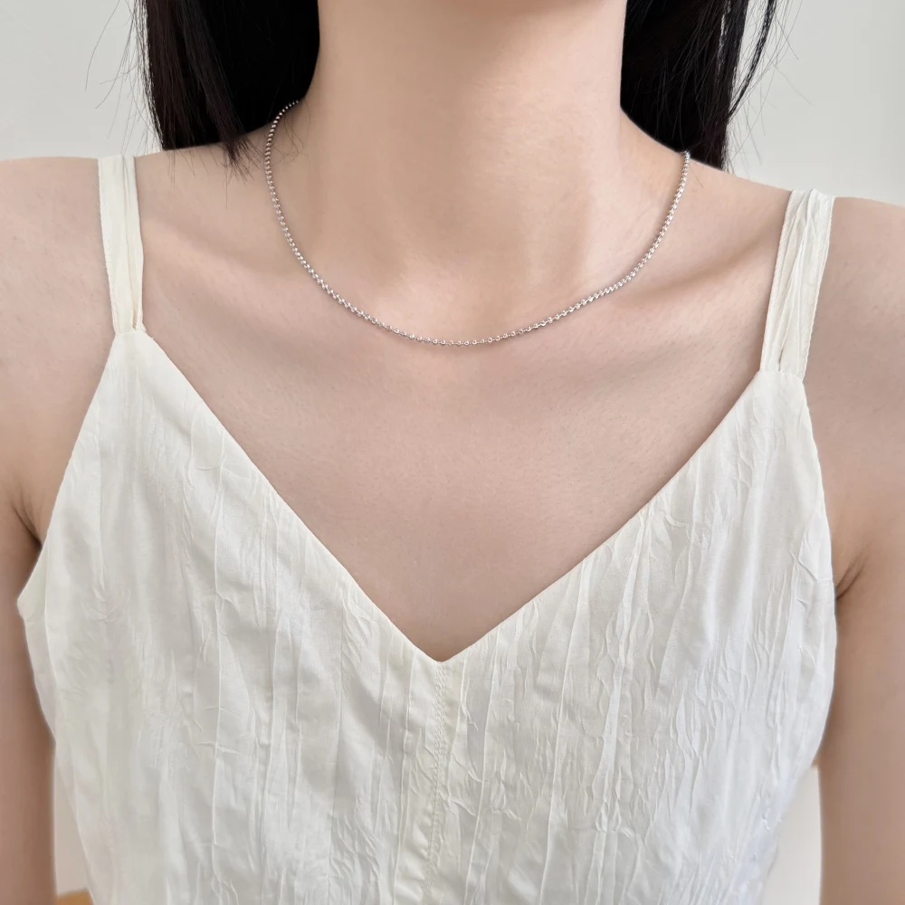 KAKODIY 925 Sterling Silver Zircon Necklace Women's Jewelry Lightweight Adjustable Length Chain Zirconia Necklace Simple Necklace detail 4