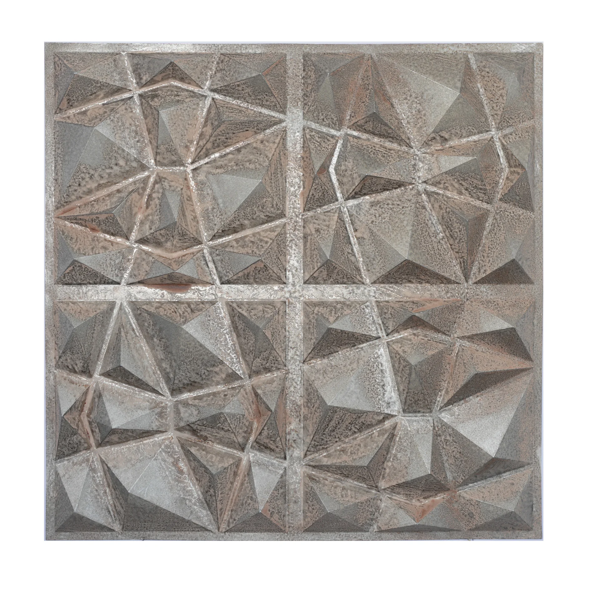 Faux Plastic Ceiling Tiles Antique tin ceiling tiles 3D embossed wall panels for Cafe Club PLM101 Weathered Iron