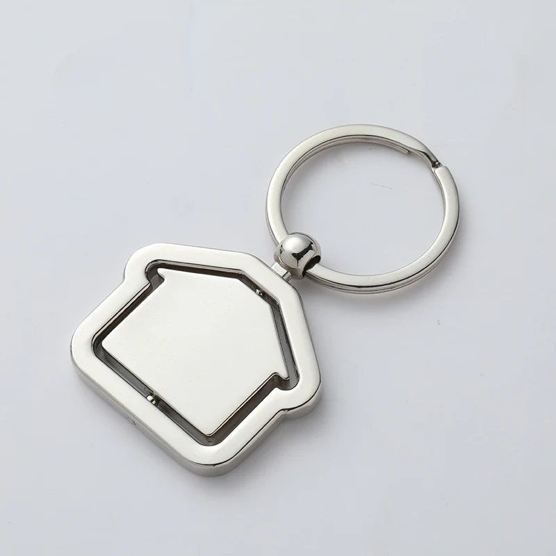 Personalised Metal House Shaped Keyring Custom Engraved Keychain_voghion.com