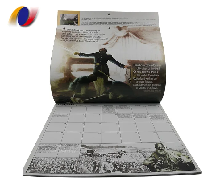 2025 OEM Landscape Wall Calendar Monthly Tear off Design in Variety Paper Types Cardboard Kraft Offset Art Coated Fancy Papers