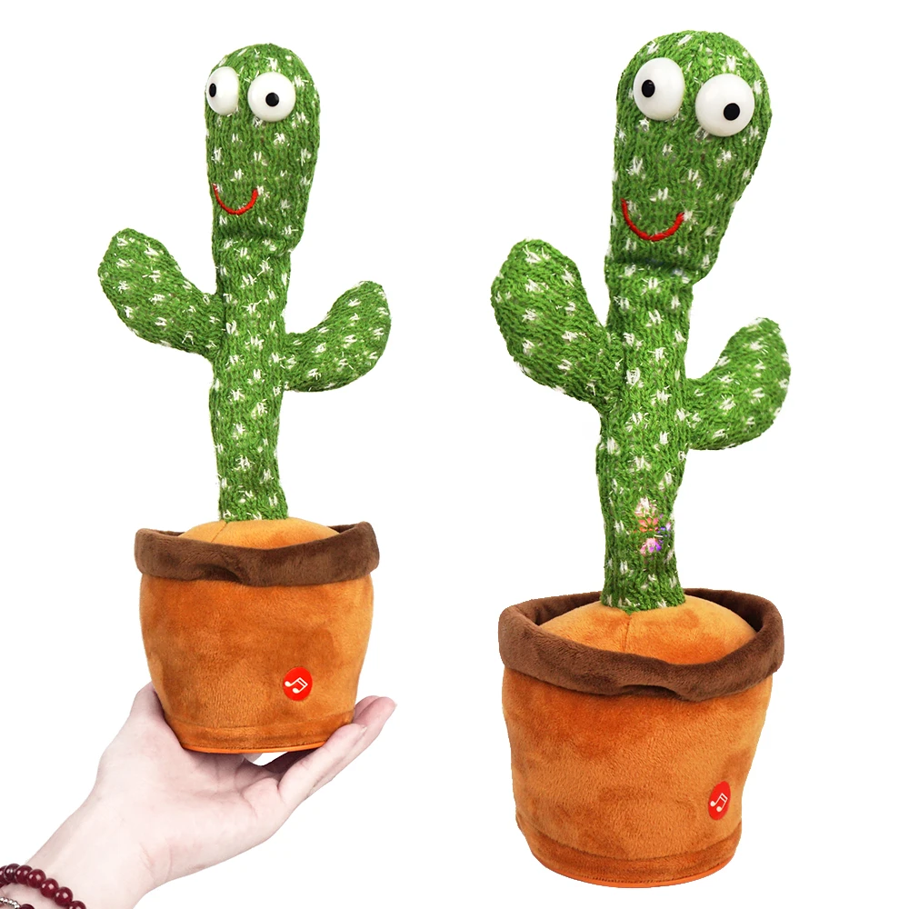 Peluche Cactus parlant, danse et répète vos mots, 120 chansons,  rechargeable 