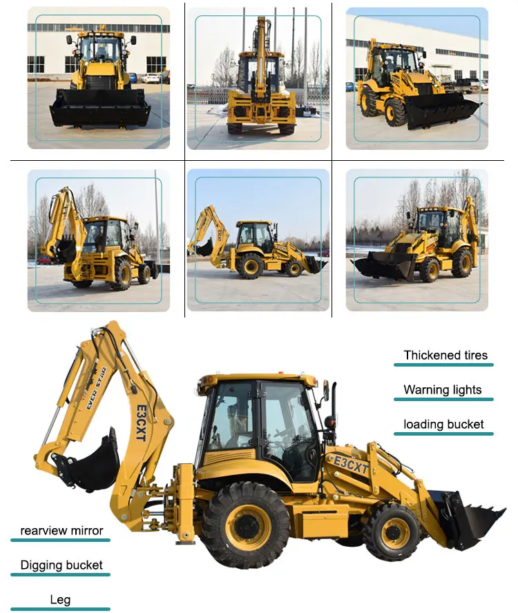 Small Electric New Front 4x4 Mini Backhoe Loader Backhoe Excavator