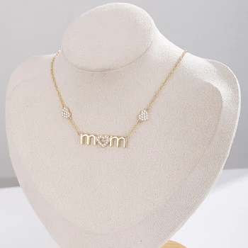 Delicate Mom 18k Gold Charm 925 Sterling Silver Brass Monther's Women Tiny Fashion Necklaces