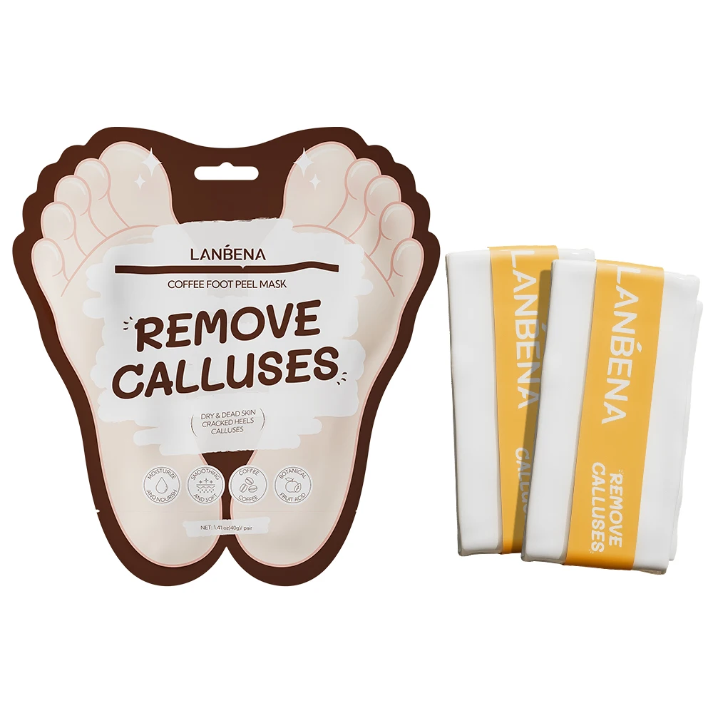 Lanbena Foot Mask for Callus Removal Whitening Dead Skin Remover Exfoliation Foot Peel Mask