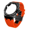 Black case orange strap