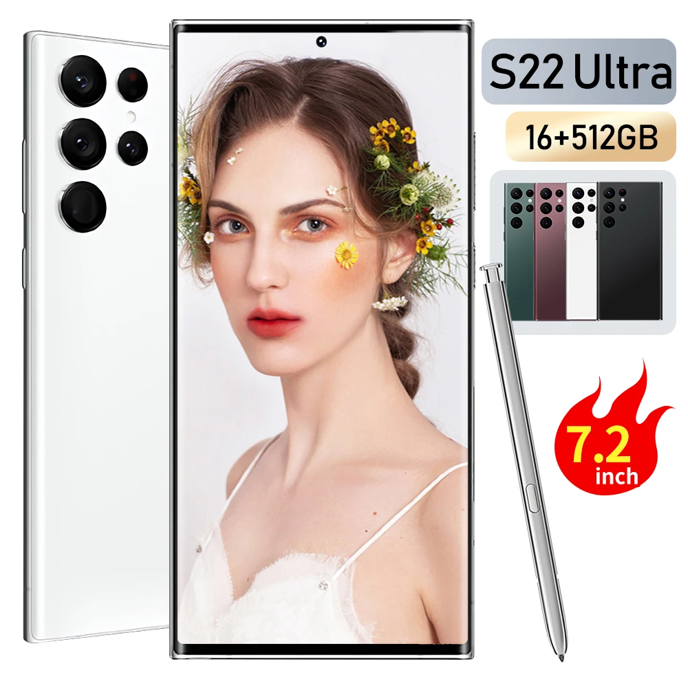2023 Popular Original S22 Ultra16gb 512gb Smart Phone With Builtin Pen