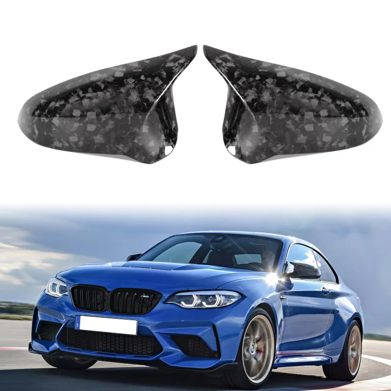 غطاء المرآة الجانبية الكاملة من ألياف الكربون المقلدة لـ BMW f87 m2c f80 m3 f82 f83 m4 2014+ استبدال rhd