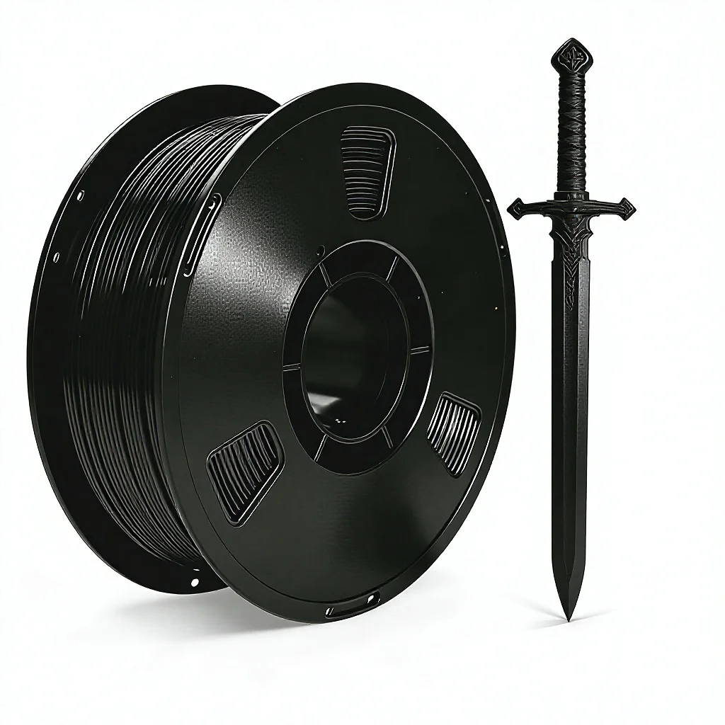 Newmars3dp ASA 3D 프린터 필라멘트 1.75mm/2.85mm/3.5mm 1KG 블랙, 야외용 기능 부품 제작을 위한 내후성 봉형 재료, 230–250°C