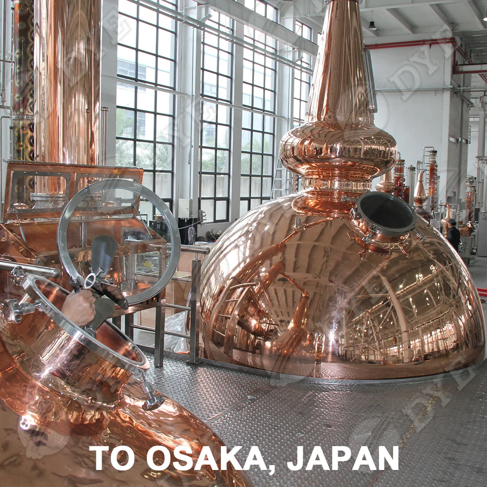 DYE Double 5000L Scotland Whiskey Distillery System Copper Alcohol Distillation Equipment Whiskey Distillery Machine for Sale