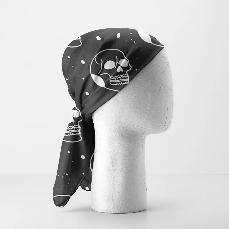 スカルデザイン バンダナ 50%コットン 50%ポリエステル アメリカ製 スカルデザイン バンダナ 50%コットン 50%ポリエステル アメリカ