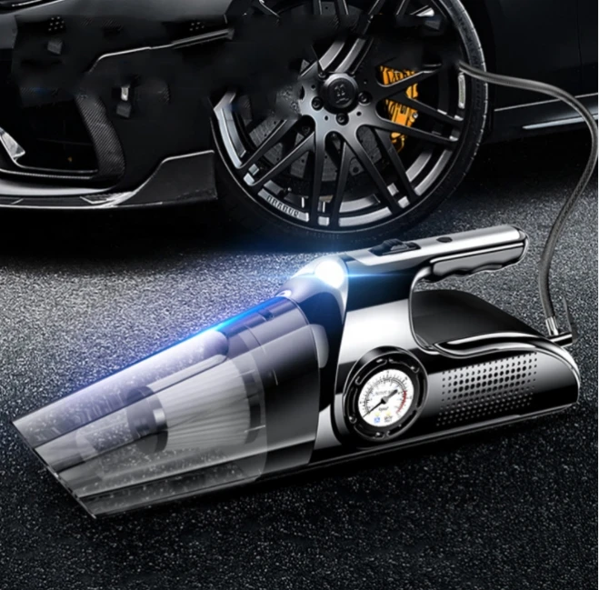 4 в 1 мощный автомобильный пылесос воздушный компрессор Датчик давления шинах шнур для автомобиля со светодиодной подсветкой