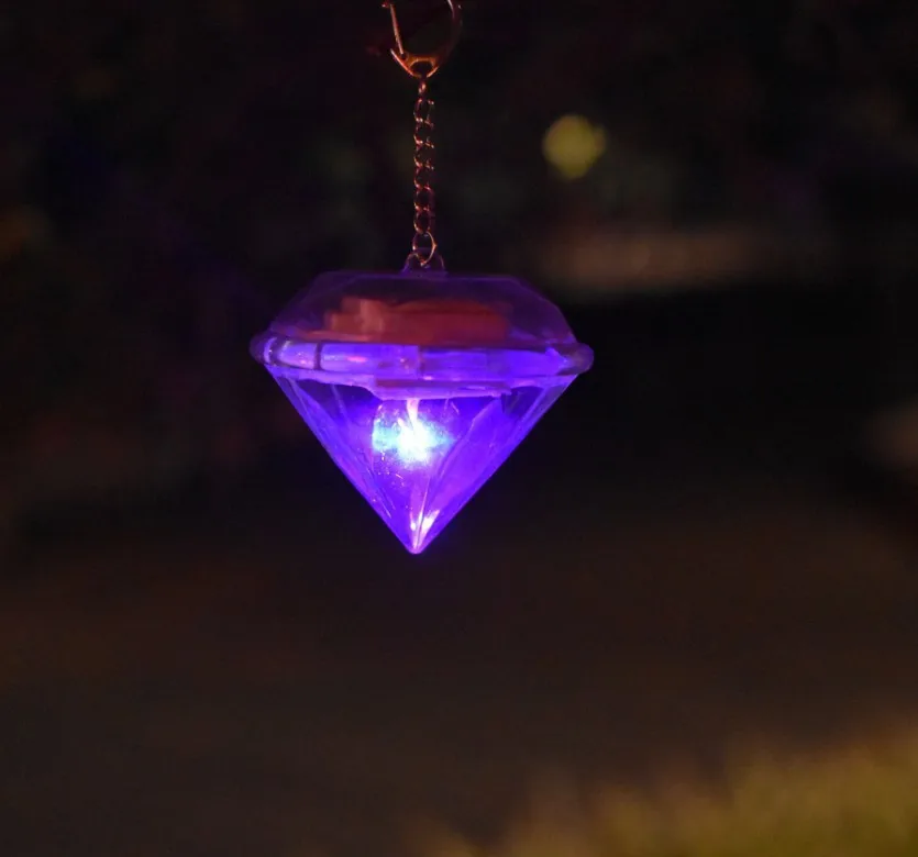 Diamond-Shape Colorful Plastic Garden Yard Decoration Hanging Light Waterproof Outdoor Solar LED Light details