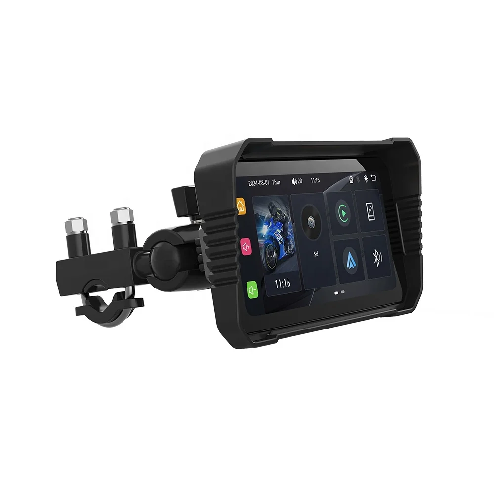 TIYPEOR 6.25' Touch Screen Motorcycle Driving Recorder DVR Dual Lens 1080P Video Recorder Night WIFI GPS Monitor Waterproof IP67