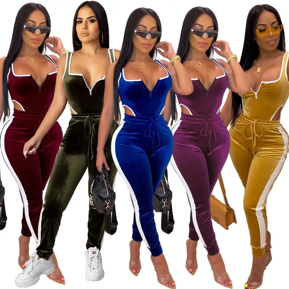 Woman 2 Piece Set Clothing Velvet 