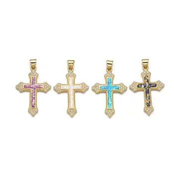 manufacturer jewelry 18k gold plated Copper 18k gold jewelry diy jewelry accessories christian religion gold cross necklace