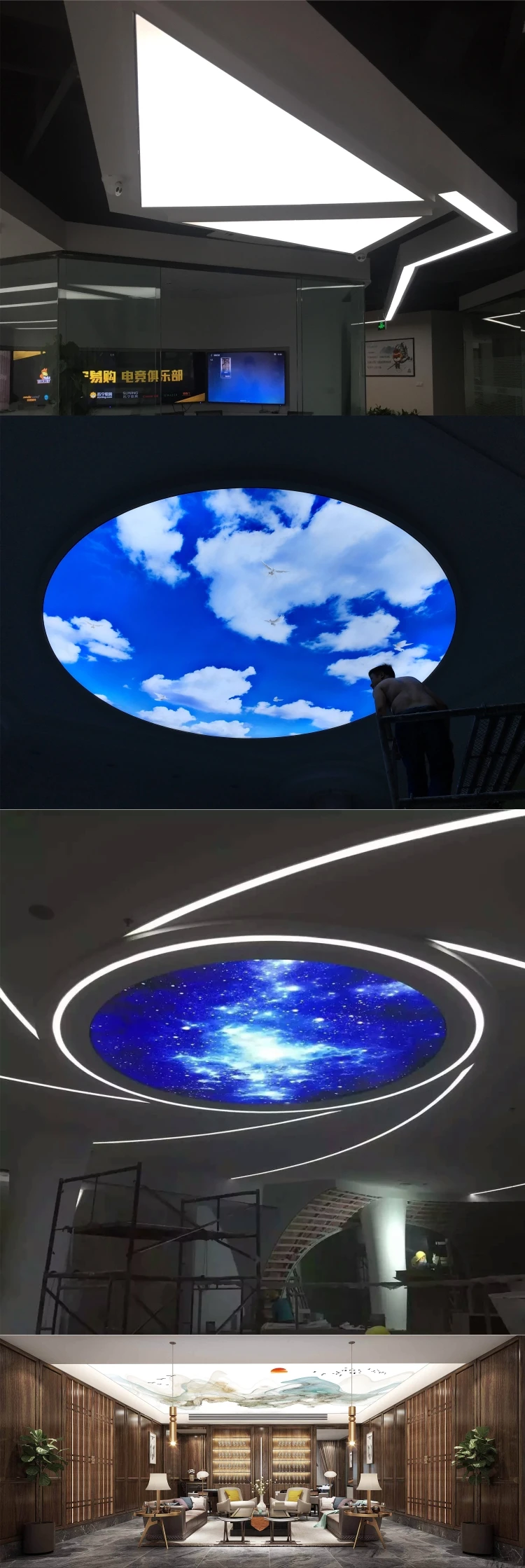 product light box soft film indoor installation custom shaped round soft film ceiling ultra thin frameless advertising-2