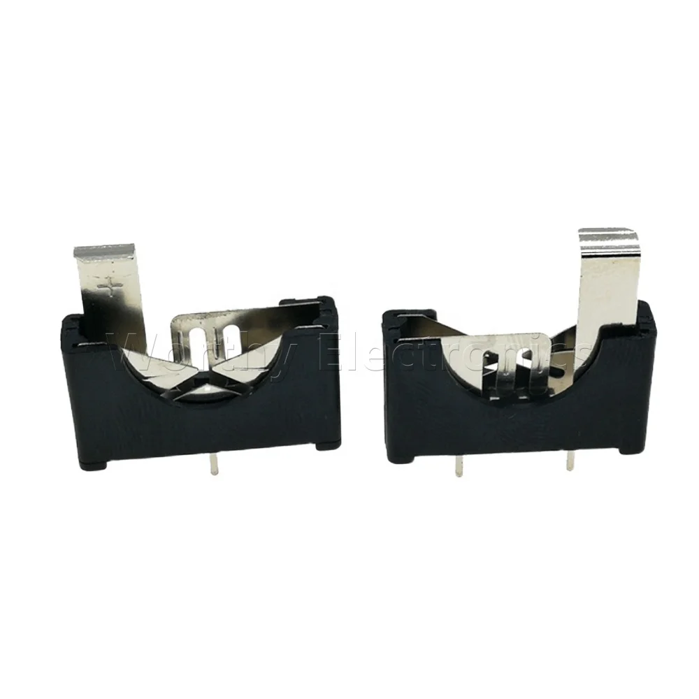 電気部品 コイン電池ホルダー アクセサリー ダブルフロントボタン電池ホルダー DIP-3 CR2032 BS-5-2 ロックシート付き