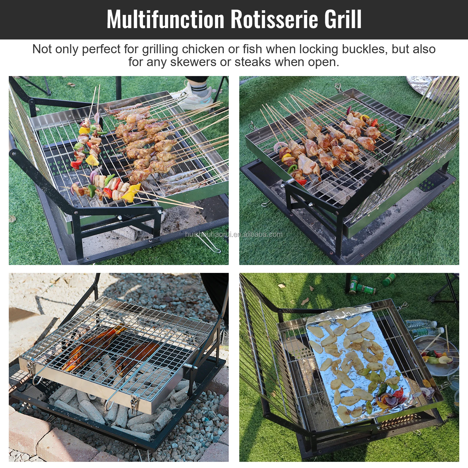 New Portable Camping Easy Charcoal Flip Folding BBQ Grills