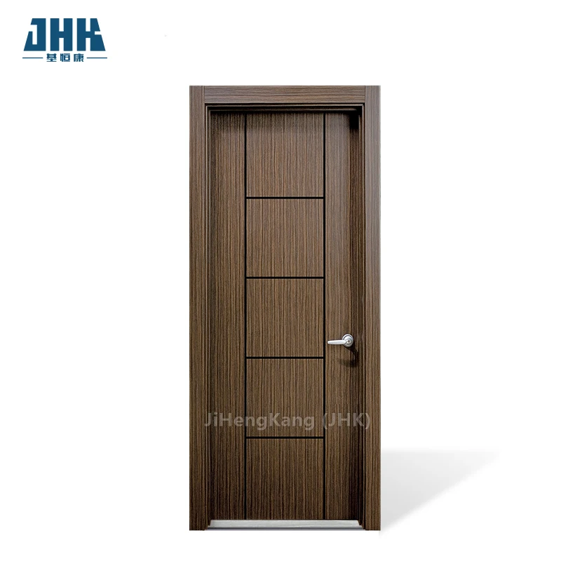 JHK-FC08 Melamine Door Wood Grain With groove Flat Modern Interior Doors MDF Board Interior Doors Interior Quality Is Good