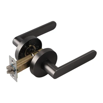 Modern Wooden Door Handle Lock for Bathroom Bedroom Hotel Heavy Spherical Three-Bar Zinc Alloy for Interior Use at Home