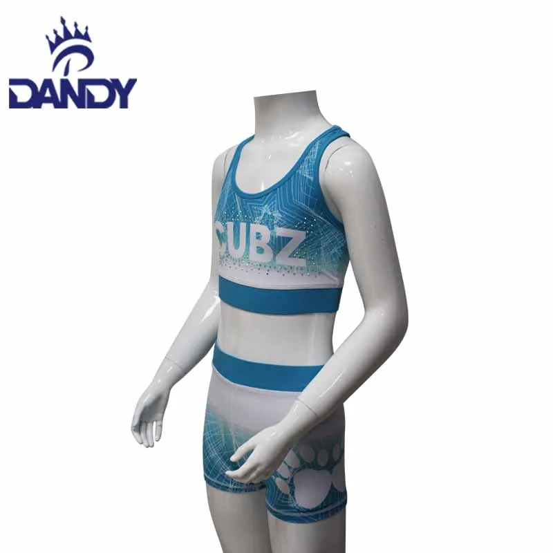 Dandy Custom Sublimation Youth Cheerleading Uniforms Dance Costume Ombre Cheer Practice Wear