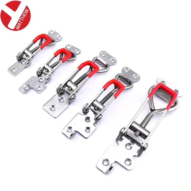 2-Pack 304 Stainless Steel Adjustable Toggle Clamp Catch – Heavy Duty Quick Release With Lock Hole (Model 4001-S, 220lb Capacity)