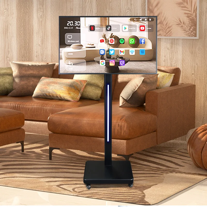 Lcd  Display Touch Screen Indoor Android Advertising Digital Signage Portable Mobile Floor Standing Smart Screen