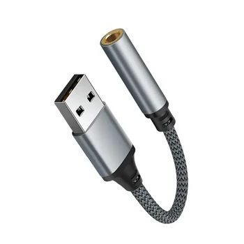 Professional Audio Interface Usb External Sound Card Microphone Earphone 2 in 1 Usb to 3.5mm Jack Aux Audio Sound Card Adapter