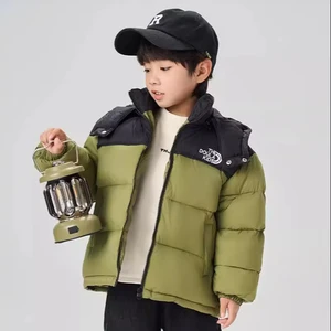 Customized Unisex Infant & Toddler Winter Coat Casual Worsted Fabric Thick 100% Polyester Filled Hooded Clothes for Kids