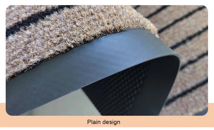 Ribs Design Cut Pile Doormat Durable PP Material TPE Backing Door Mat for Home Entrance(图3)