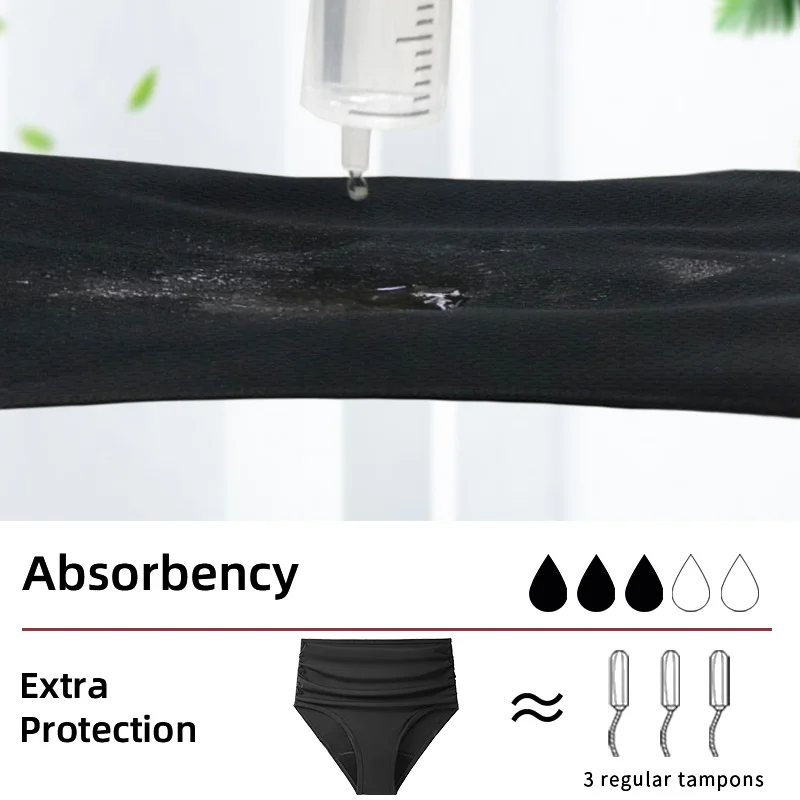 High-Waist Period Swim Short colour and size reference