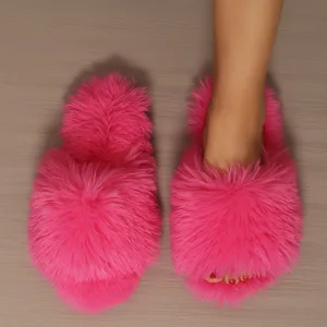 Women's Indoor Slippers 2026 Autumn and Winter New Plush Home Lazy Slippers Anti slip Durable Fashion Warm Fluffy Slippers