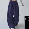 Pantaloni a gamba dritta blu navy con cordino