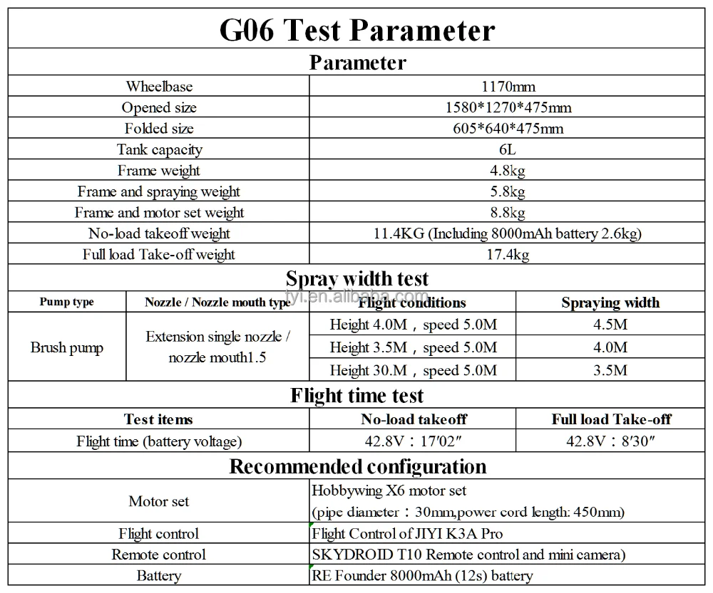 Factory sale High Quality G06 6 Axis 6L carbon fiber Foldable frame for agriculture drone sprayer factory