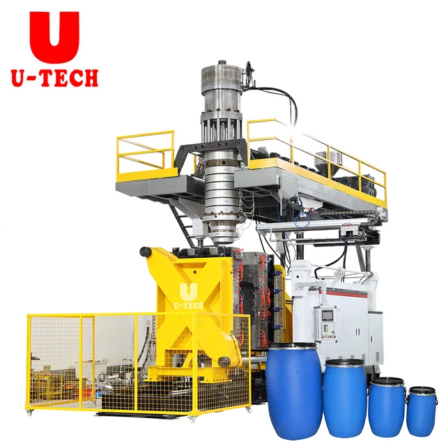 Automatic Blue Plastic 40L 60L 120L 200 Litre 220L HDPE Big Mouth Barrel Drum Extrusion Blow Molding Making Machine