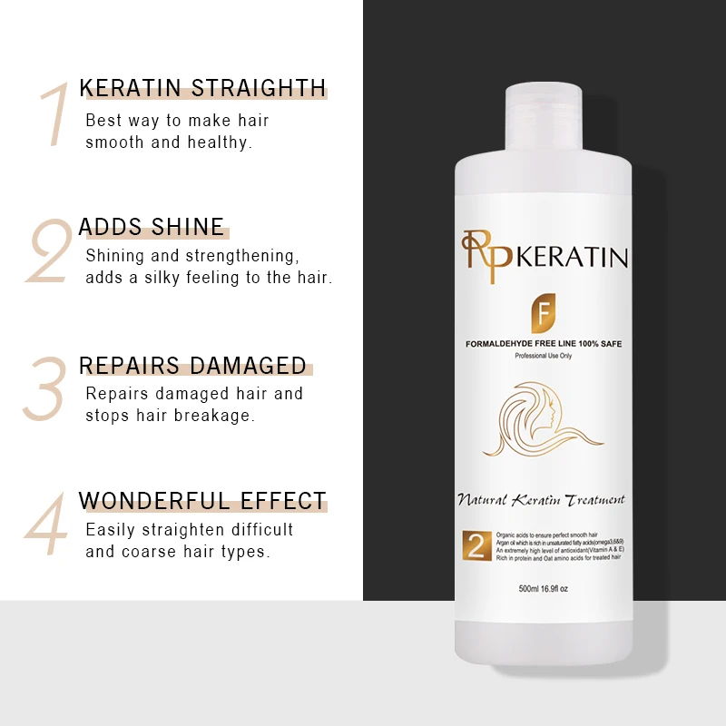 RPKERATIN Formaldehyde Free Brazilian Hair Straightening Cream Sin Formol  Keratin Hair Treatment for Color-treated Hair