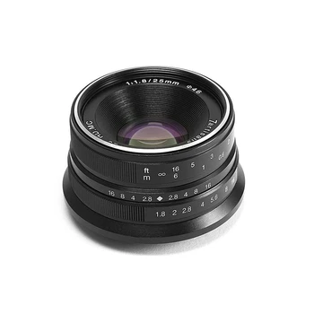 7Artisans 25mm F1.8 APS-C Wide Angle Prime Manual Focus Lens for E/FX/EOS-M/M43-Mount Sony A7 A9 A7II A5000 A5100 A6000 detail image