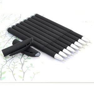 Low Price Free Samples Black Color Soft Rubber Custom QR Code Printed Gel Pen