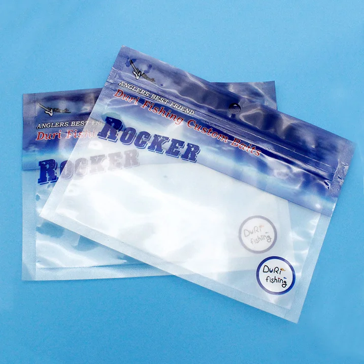 custom clear plastic bag soft fishing lure bag with ziplock Printed Aluminum Package The gusseted bottom opens for increased storage capacity Fishing Lure Zipper Packing Bags,