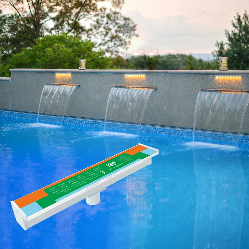 Pikes Factory Supply Pool Waterfall 7 Color Led Water Descent Garden Decoration for Sale