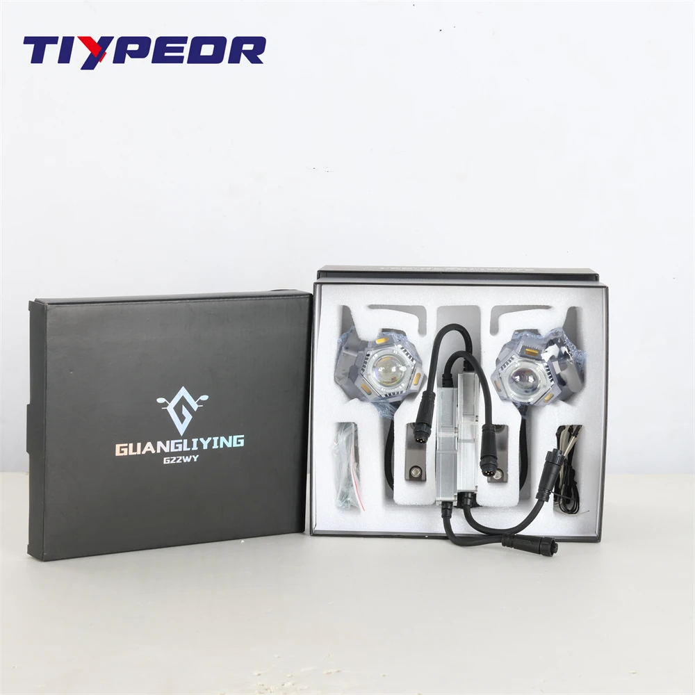 TIYPEOR Motorcycle LED Headlight Spotlight Auxiliary Fog Light CNC Aluminum Headlamp for Electric Vehicle ATV UTV Off-Road Motor factory