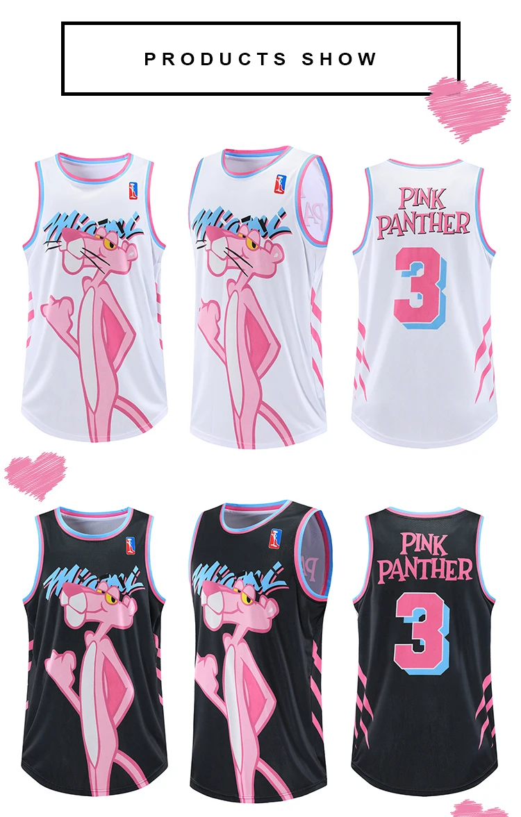 Unlimited Classics Miami x Pink Panther #3 Pink Basketball Jersey 3XL