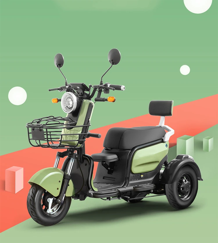 High Quality Model Three Wheel Electric Trike 600W 48V 20AH Double Seat Electric Tricycle for Adults