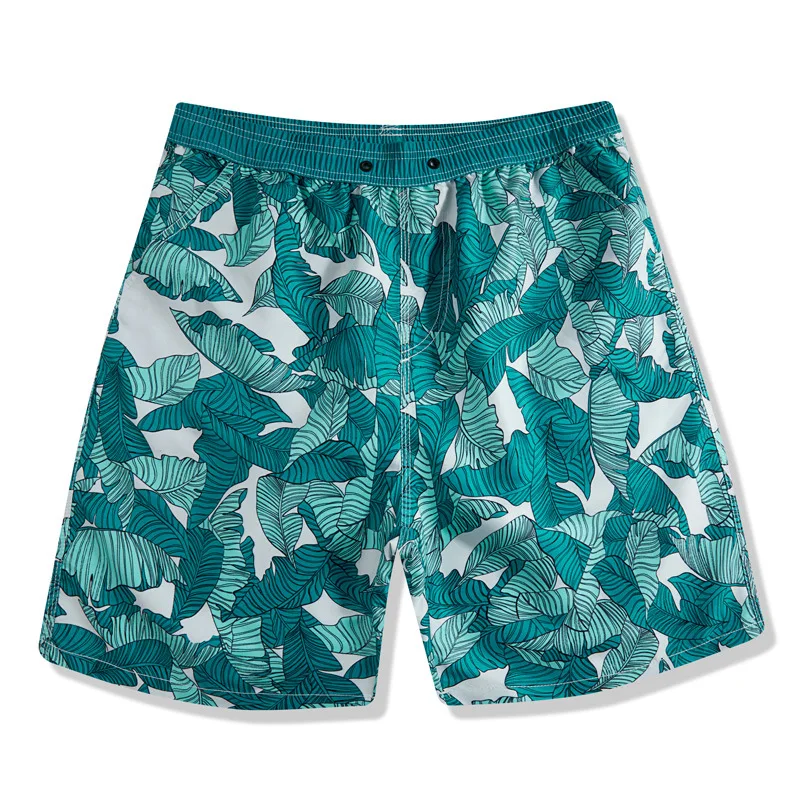Spring Summer Men Beach Shorts Coconut Tree Pattern Elastic Short Pants Drawstring Bermuda Board Shorts175_voghion.com